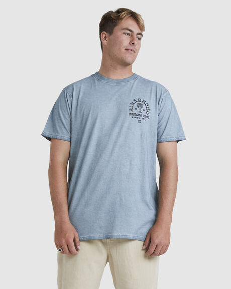 WASHED BLUE MENS CLOTHING BILLABONG T-SHIRTS + SINGLETS - UBYZT00421-WBL