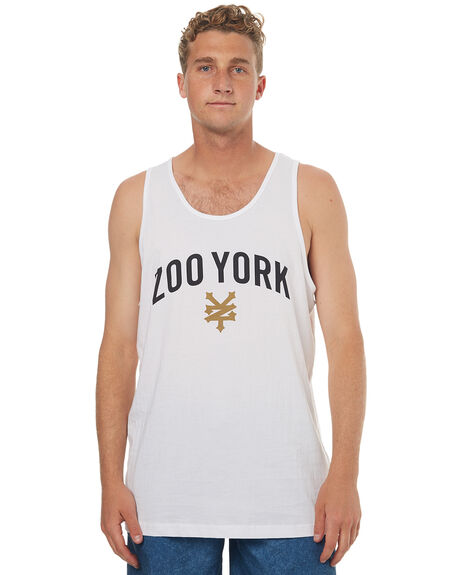 WHITE MENS CLOTHING ZOO YORK SINGLETS - ZY-MTD7091WHT