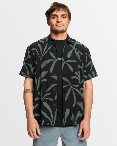 BLACK ABSTRACT ISLAN MENS CLOTHING QUIKSILVER SHIRTS - AQYWT03395-KVJ9