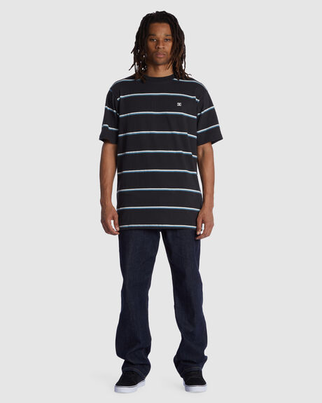 PIRATE BLACK STRIPE MENS CLOTHING DC SHOES STRIPE TEES - ADYKT03212-XBWS