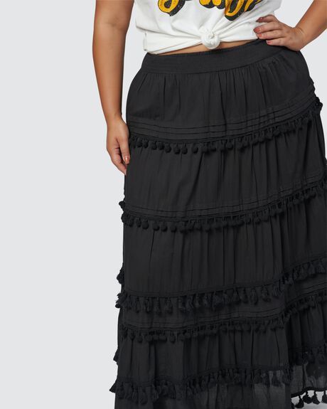 BLACK WOMENS CLOTHING THE POETIC GYPSY SKIRTS - CPAW24070001-10
