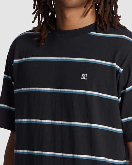 PIRATE BLACK STRIPE MENS CLOTHING DC SHOES STRIPE TEES - ADYKT03212-XBWS