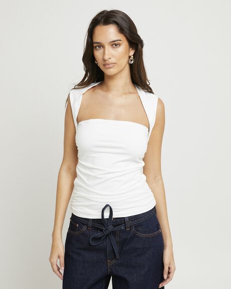WHITE WOMENS CLOTHING ALICE IN THE EVE TOPS - GPW0001335-WHT