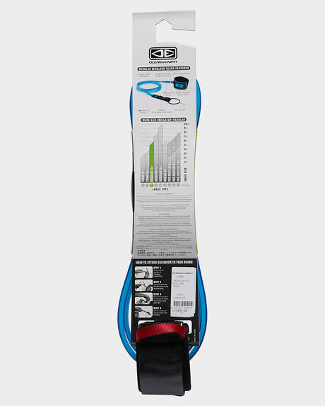 BLUE SURF ACCESSORIES OCEAN AND EARTH LEASHES - LR60BLU