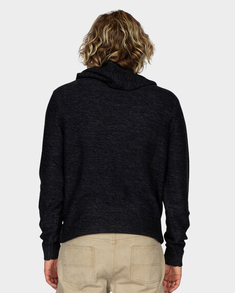 BLACK MENS CLOTHING RUSTY KNITS + CARDIGANS - W22-CKM0071-BLK-1S
