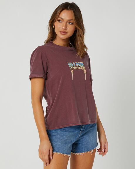 BURGUNDY WOMENS CLOTHING VOLCOM TEES - B3512307BUR