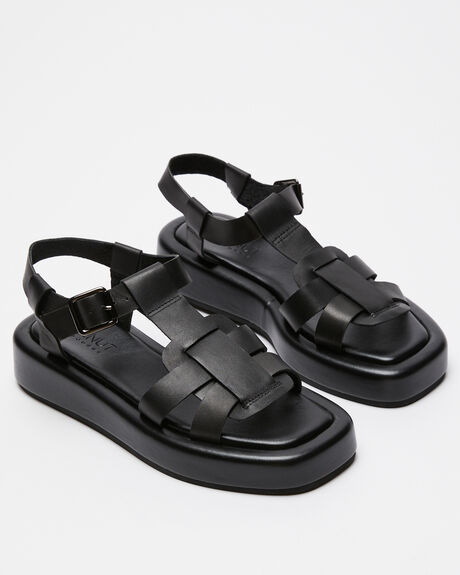BLACK WOMENS FOOTWEAR WALNUT SANDALS - SIENNAS22BLK