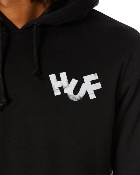 Huf Haze Brush Mens Pullover Hoodie - Black | SurfStitch