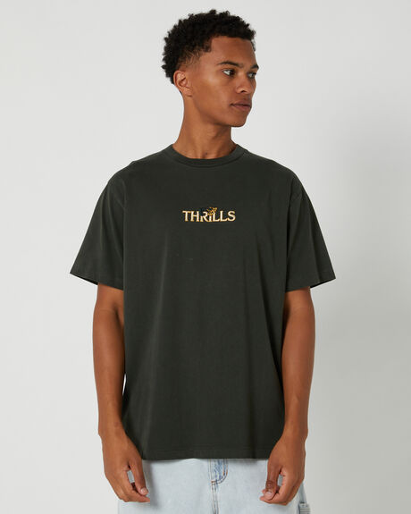 OIL GREEN MENS CLOTHING THRILLS T-SHIRTS + SINGLETS - TA24-118F