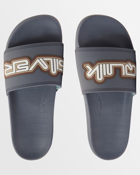 GREY 3 MENS FOOTWEAR QUIKSILVER SLIDES + THONGS - AQYL101354-SYJ3