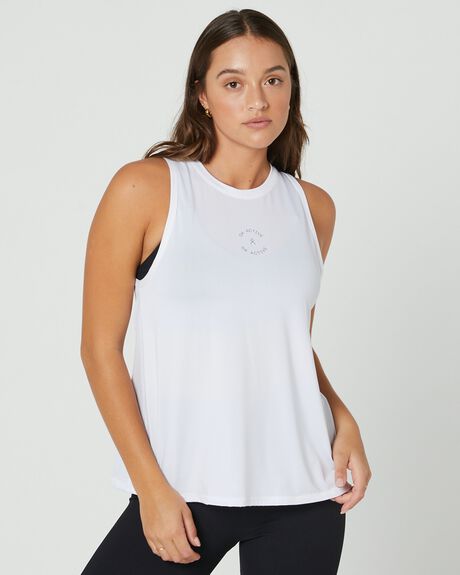 WHITE WOMENS ACTIVEWEAR DK ACTIVE TOPS - DK11-005-WHT-XS