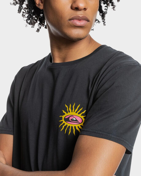 BLACK MENS CLOTHING QUIKSILVER GRAPHIC TEES - EQYZT06564-KVJ0