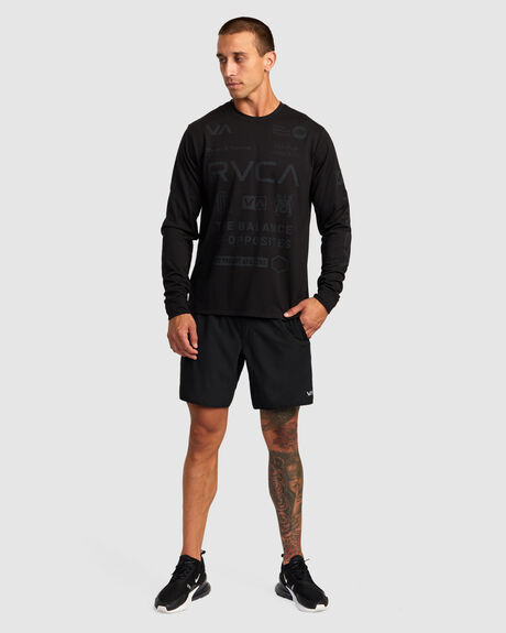 BLACK MENS CLOTHING RVCA GRAPHIC TEES - AVYZT00844-BL2