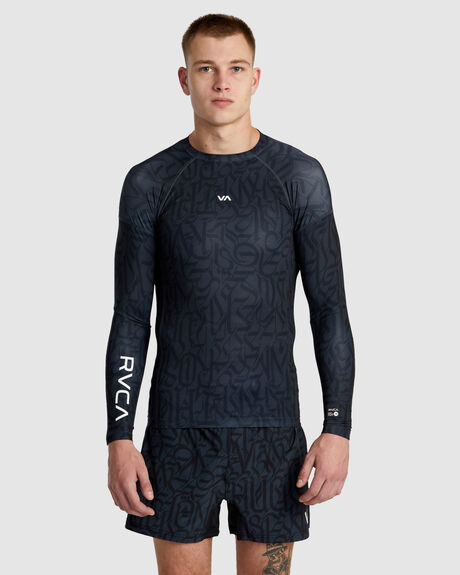 BLACK SURF MENS RVCA RASHVESTS - AVYWR00139-BLK