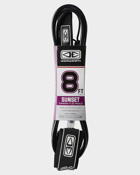 BLACK SURF ACCESSORIES OCEAN AND EARTH LEASHES - LS80BLK