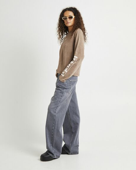 ACID BROWN WOMENS CLOTHING INSIGHT T-SHIRTS + SINGLETS - INWW24412-BRN