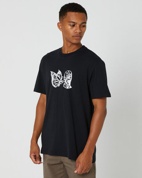 BLACK MENS CLOTHING GLOBE GRAPHIC TEES - GB02330000BLACK