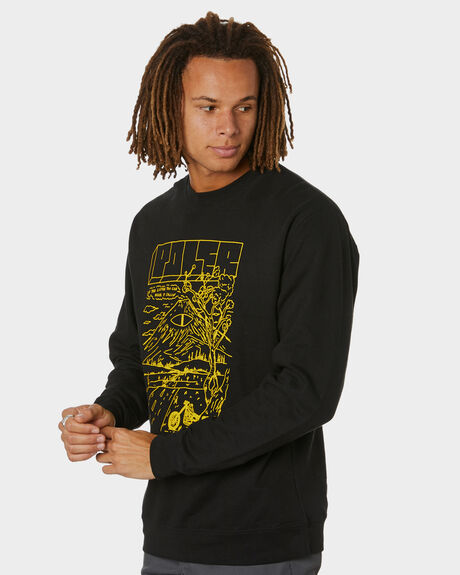 BLACK MENS CLOTHING POLER SWEATS - 212APM2503-BLK