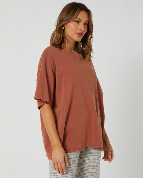 DARK CLAY WOMENS CLOTHING VOLCOM TEES - B3512304DCL