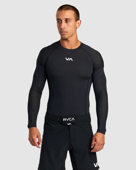 BLACK SURF MENS RVCA RASHVESTS - AVYWR00135-BLK