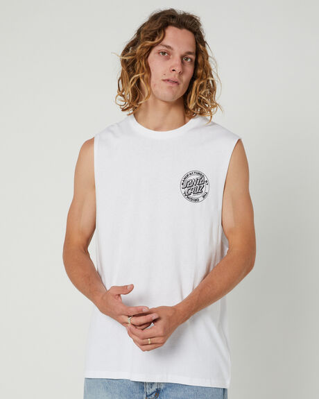 WHITE MENS CLOTHING SANTA CRUZ SINGLETS + TANKS - SM3220402WHT