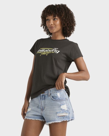 OFF BLACK WOMENS CLOTHING BILLABONG T-SHIRTS + SINGLETS - UBJZT00507-OFB
