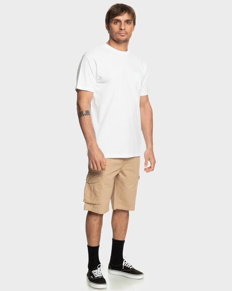 WHITE MENS CLOTHING QUIKSILVER T-SHIRTS + SINGLETS - UQYZT05484-WBB0