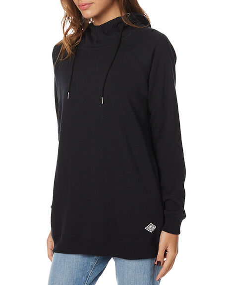 Volcom Lived In Long Tunic Pullover Womens Hood - Black | SurfStitch