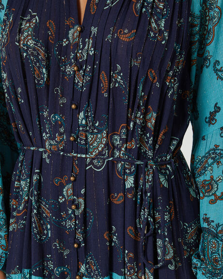 DREAMY BLUE SPLICE WOMENS CLOTHING TIGERLILY DRESSES - T635411DBS
