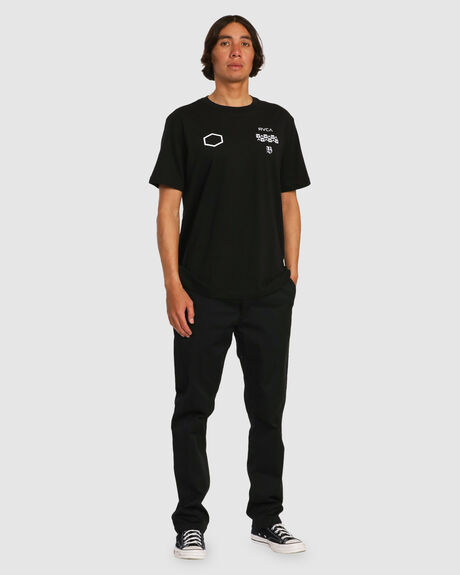 BLACK MENS CLOTHING RVCA GRAPHIC TEES - AVYZT01740-BLK