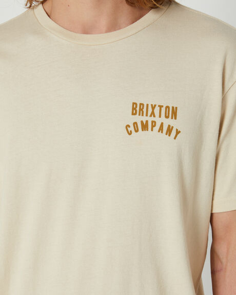 CREAM GOLDEN BROWN MENS CLOTHING BRIXTON T-SHIRTS + SINGLETS - 16965CRMGB