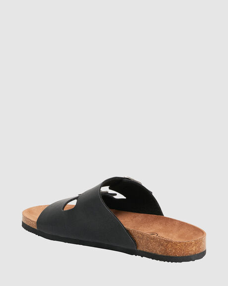 BLACK TAN MENS FOOTWEAR KUSTOM SLIDES + THONGS - UKYL100015-BU9