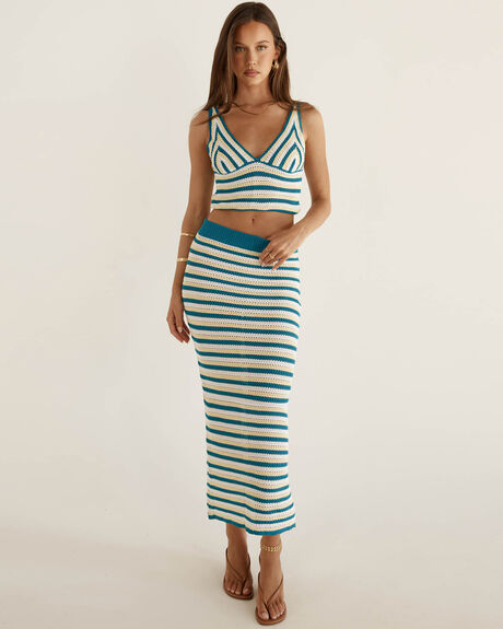 BLUE MULTI WOMENS CLOTHING SNDYS SKIRTS - SFSK605BLU