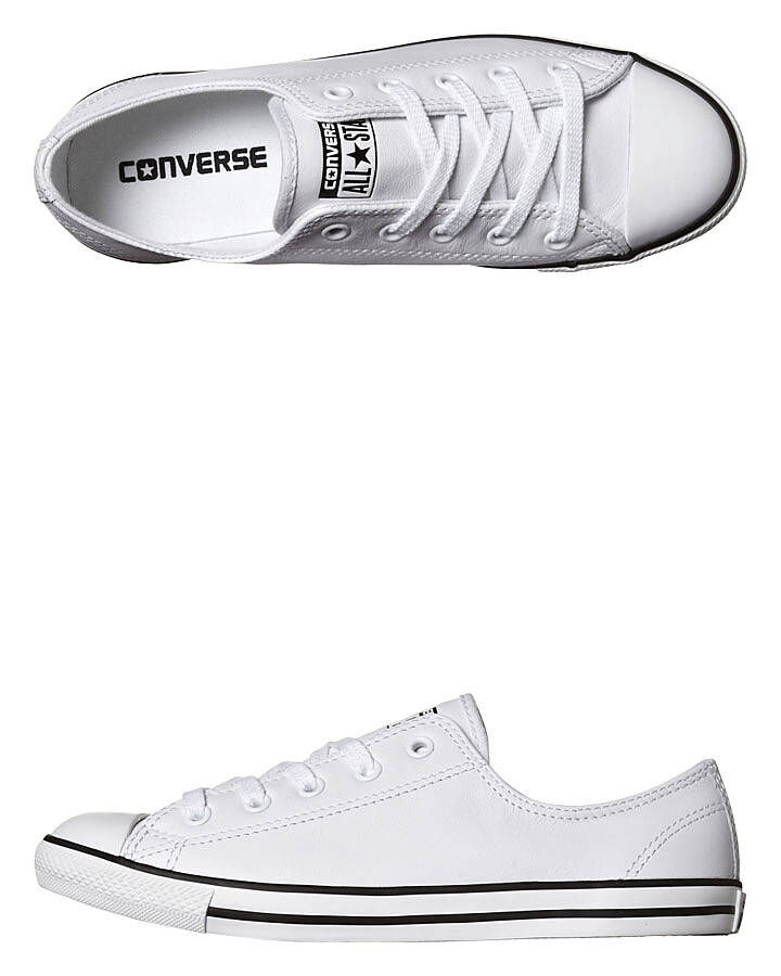 women's white leather converse