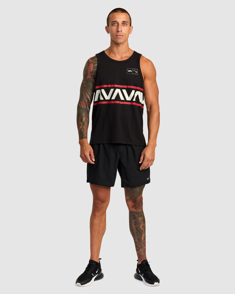 BLACK MENS CLOTHING RVCA SINGLETS + TANKS - AVYZT01536-BLK