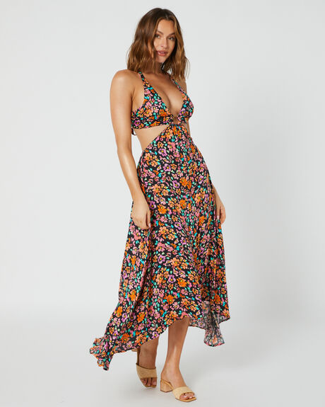 MIDNIGHT PANSY WOMENS CLOTHING TIGERLILY DRESSES - T621447MID