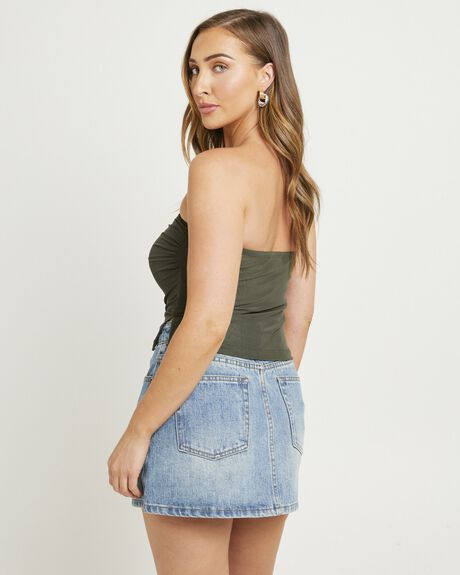 DEEP GREEN WOMENS CLOTHING GENERAL PANTS CO. BASICS TOPS - GPWS25734-GRN