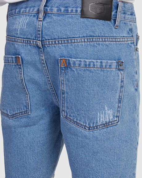 VINTAGE BLUE MENS CLOTHING RVCA SHORTS - UVYWS00105-BRG0