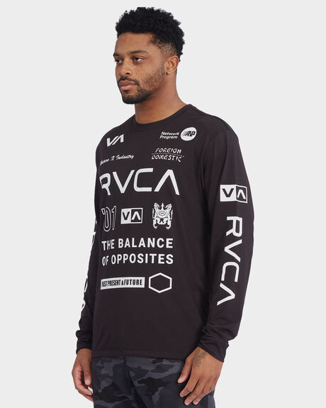 BLACK MENS CLOTHING RVCA GRAPHIC TEES - R315094-BLK