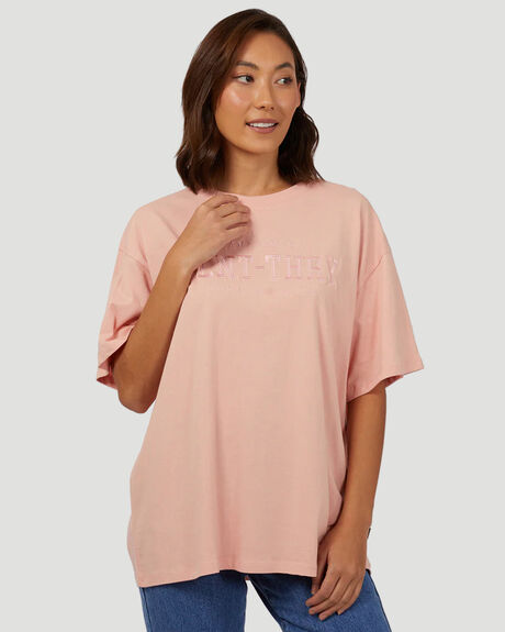 PALE PINK WOMENS CLOTHING SILENT THEORY T-SHIRTS + SINGLETS - 6014058.PPNK