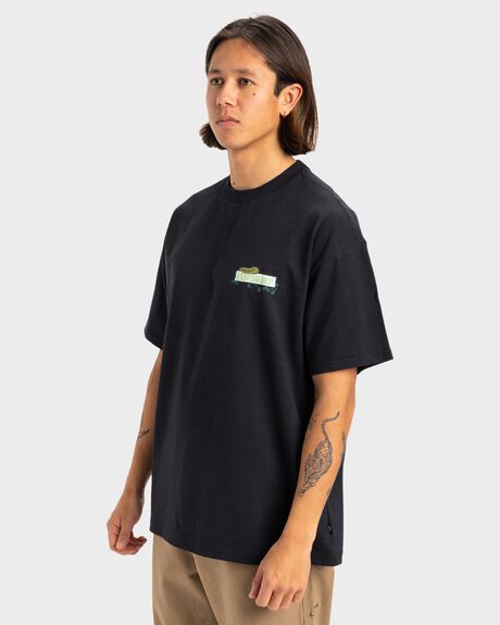 BLACK MENS CLOTHING QUIKSILVER T-SHIRTS + SINGLETS - UQYZT05518-KVJ0