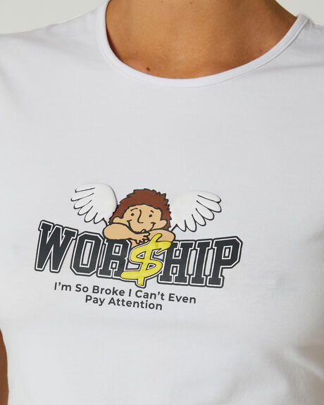WHITE WOMENS CLOTHING WORSHIP T-SHIRTS + SINGLETS - WWORS23-121A-WHIT