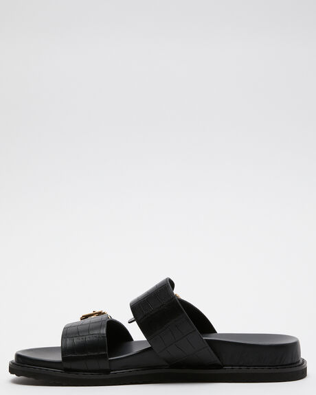 BLACK CROC WOMENS FOOTWEAR BILLINI SLIDES - S950-BLK
