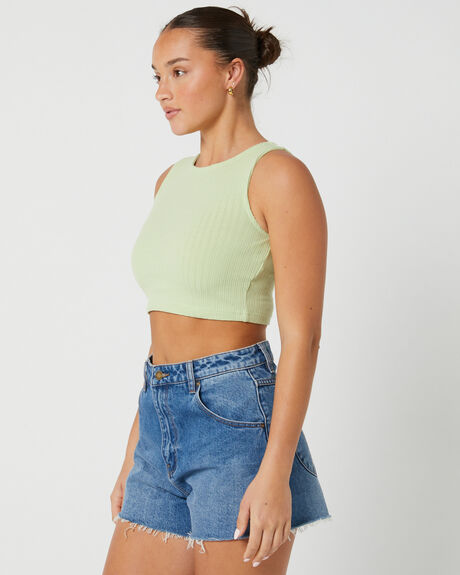 FIG GREEN WOMENS CLOTHING RUSTY T-SHIRTS + SINGLETS - TSL0625-FIG