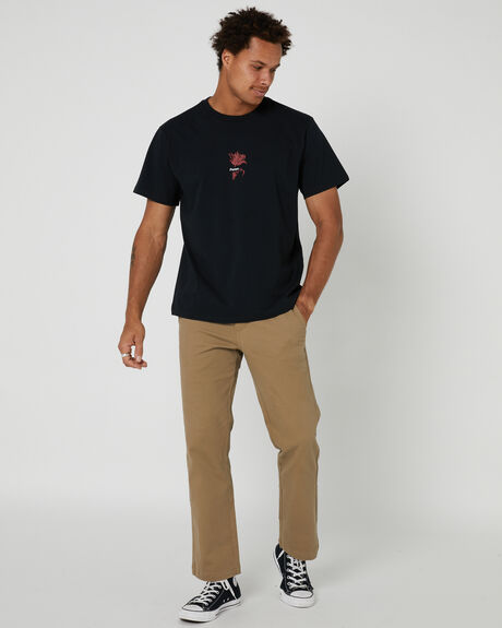 BLACK MENS CLOTHING FORMER GRAPHIC TEES - FTE-23106BLK