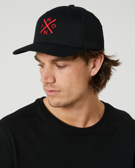 BLACK RED MENS ACCESSORIES NIXON HEADWEAR - C2875-008BL