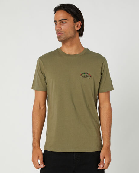 MILITARY OLIVE MENS CLOTHING BRIXTON GRAPHIC TEES - 16822MILOL