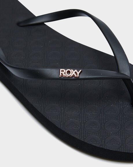 BLACK WOMENS FOOTWEAR ROXY THONGS - ARJL100663BK3