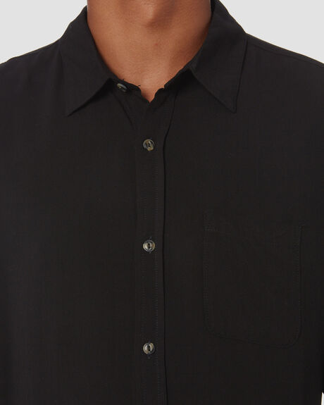 BLACK MENS CLOTHING RUSTY SHIRTS - WSM0988BLK
