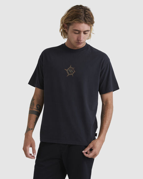 BLACK MENS CLOTHING QUIKSILVER GRAPHIC TEES - EQYZT07170-KVJ0